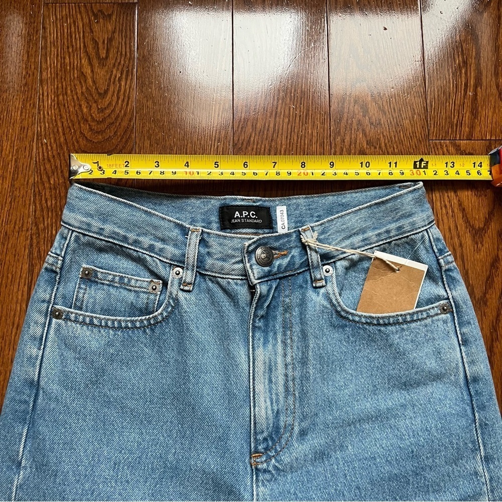 [NWT] APC Jean Standard Blue Clair Slim Straight High Rise Denim Jeans - Sz 25 - Picture 12 of 15